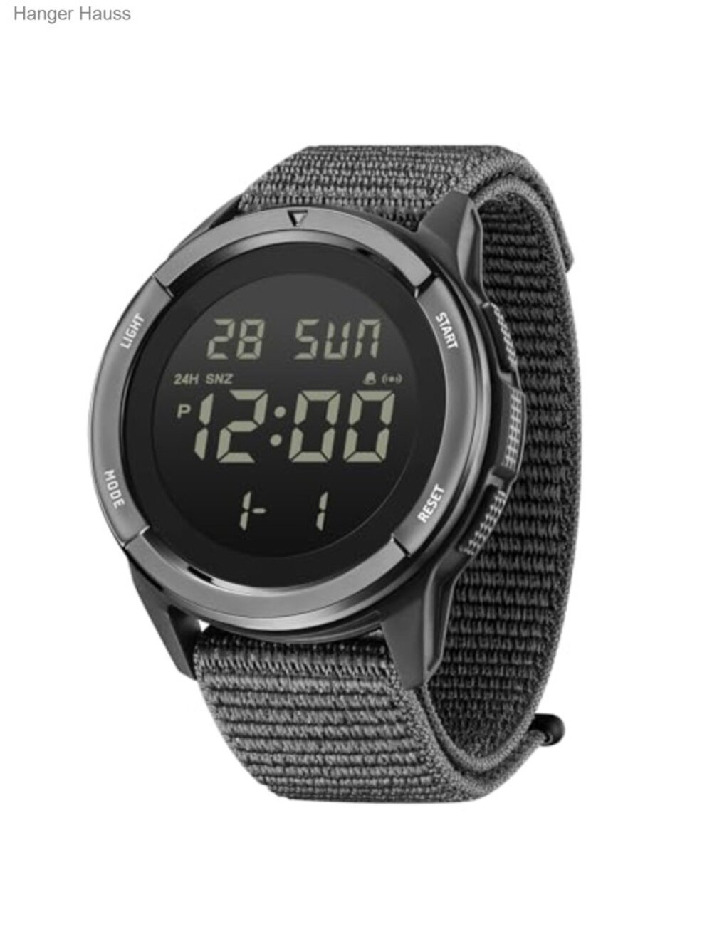 Tactical Digital Watch Carbon Fiber Ultralight Nylon Strap Dual Time Alarm